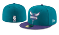 Charlotte Hornets NBA Snapback Cap with Embroidered Logo and Purple Brim – Teal — view 1