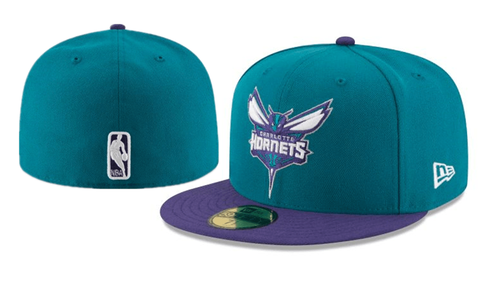 Charlotte Hornets NBA Snapback Cap with Embroidered Logo and Purple Brim – Teal — view 1