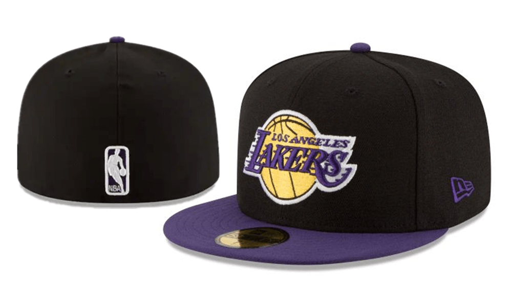 Los Angeles Lakers NBA Snapback Cap with Embroidered Logo and Purple Brim – Black — view 1