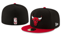 Chicago Bulls NBA Snapback Cap with Embroidered Logo and Red Brim – Black — view 1
