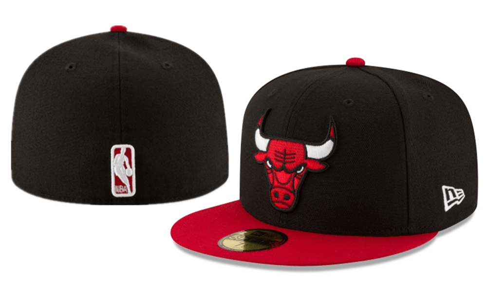 Chicago Bulls NBA Snapback Cap with Embroidered Logo and Red Brim – Black — view 1