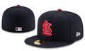 St. Louis Cardinals Navy Fitted Cap with Embroidered Logo — view 1