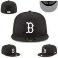 Boston Red Sox Black and White Minimalist Fitted Cap — view 1