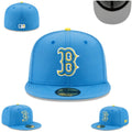 Boston Red Sox Sky Blue Fitted Cap with Yellow Accents – Bold Team Spirit — view 1