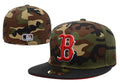 Boston Red Sox Camo Fitted Hat with Black Brim and Red Logo — view 1