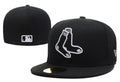 Boston Red Sox Black Fitted Hat with White Socks Logo — view 1