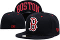 Boston Red Sox Black Fitted Hat with Red Undervisor and Bold Boston Lettering — view 1
