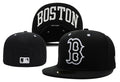 Boston Red Sox Black Fitted Hat with White “B” Logo and Undervisor Boston Lettering — view 1