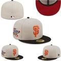 San Francisco Giants Cream and Black Fitted Hat with World Series Patch — view 1