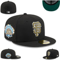 San Francisco Giants 25th Anniversary Black Fitted Hat with Gold Logo — view 1