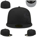 Chicago White Sox Fitted Hat with Tonal Black Embroidery and Minimalist Design — view 1