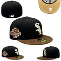 Chicago White Sox Fitted MLB Hat with 2003 All-Star Game Patch and Brown Brim – Black — view 1