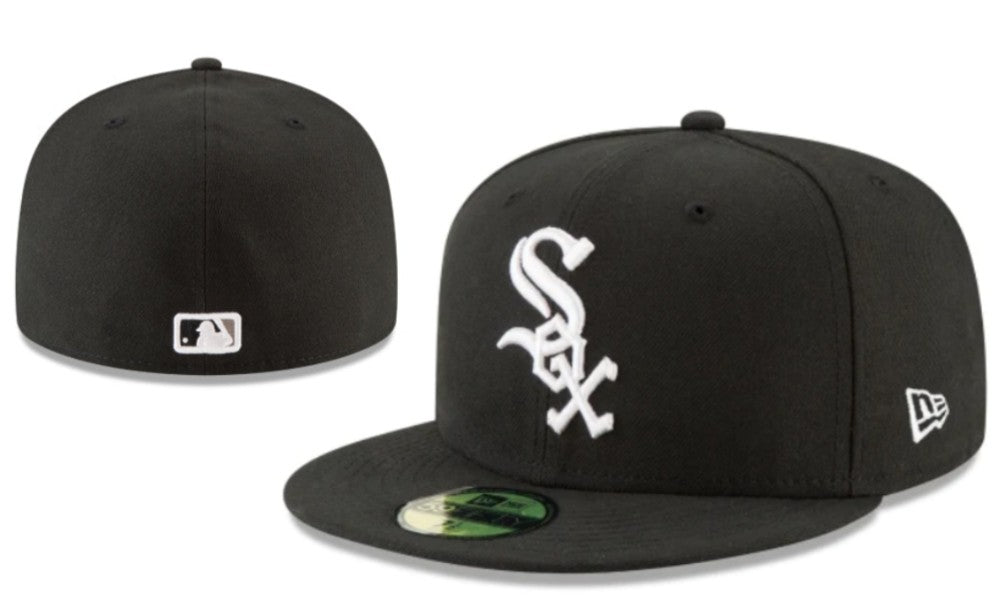 Chicago White Sox Fitted MLB Hat with Classic Logo – Black — view 1