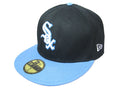 Chicago White Sox Fitted MLB Hat with Light Blue Brim – Black — view 1