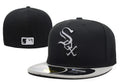 Chicago White Sox Fitted MLB Hat with Metallic Silver Logo and Gray Brim — view 1