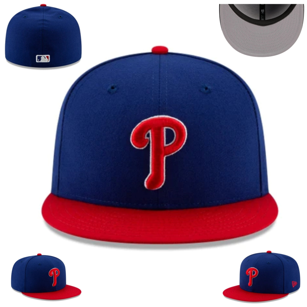 Philadelphia Phillies Fitted MLB Hat with Classic Team Logo – Blue and Red — view 1