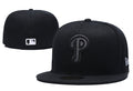 Philadelphia Phillies All-Black Fitted Hat – Minimalist Design — view 1