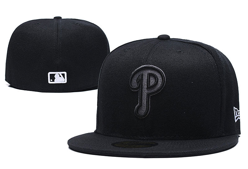 Philadelphia Phillies All-Black Fitted Hat – Minimalist Design — view 1