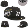 Oakland Athletics Black Fitted Hat with Retro Team Logo — view 1