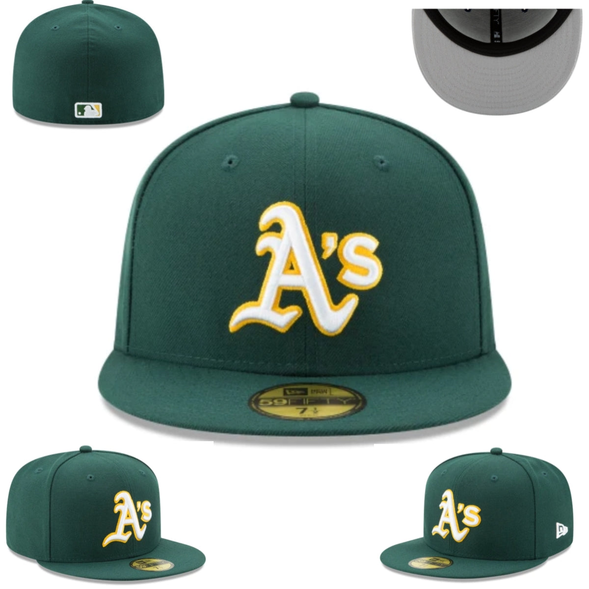 Oakland Athletics Green & Yellow Fitted Hat — view 1