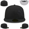 New York Yankees All-Black Oversized Logo Fitted Hat — view 1