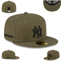 NY Yankees Olive Green Hat with Black Undefeated Embroidery — view 1