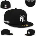 NY Yankees Black Hat with White Undefeated Embroidery — view 1