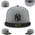 New York Yankees 59FIFTY Fitted Hat in Gray and Black with Minimalist Design — view 1