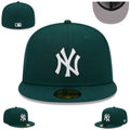 New York Yankees Fitted Cap – Classic Forest Green with White Logo — view 1