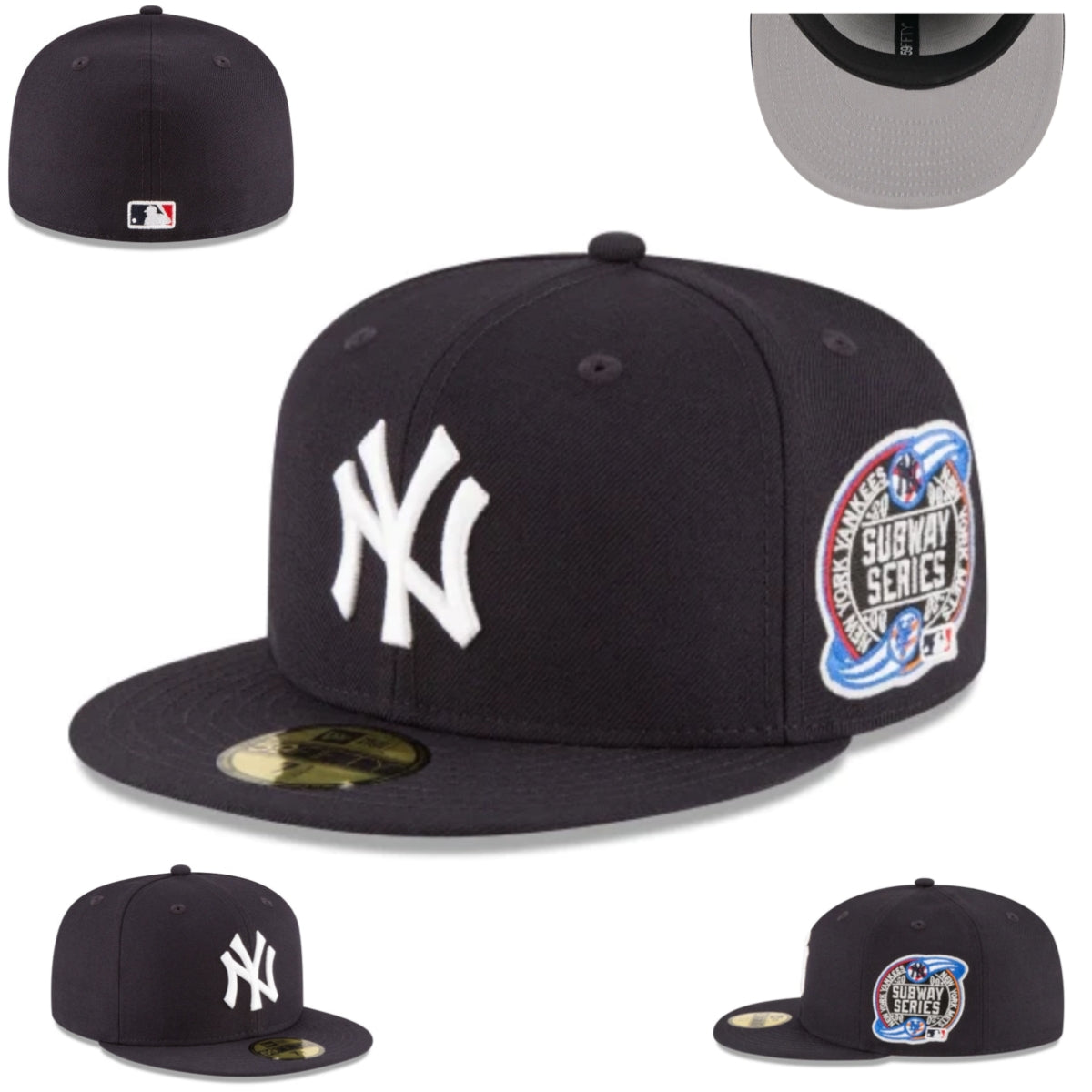 New York Yankees Subway Series Fitted Cap – Black with Commemorative Patch — view 1
