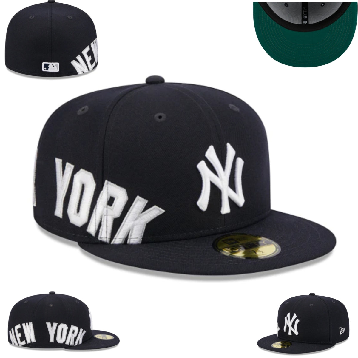 New York Yankees Cap – Bold Embroidered Black with White Accents — view 1