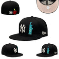 New York Yankees Snapback Hat with Statue of Liberty & Big Apple Embroidery – Navy Blue — view 1