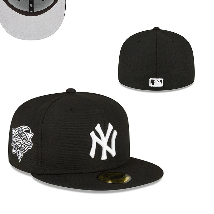 New York Yankees 59FIFTY Fitted Hat with World Series Patch – Black — view 1