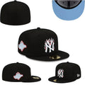 New York Yankees 59FIFTY Fitted Hat with Flame Embroidery and 1996 World Series Patch – Black — view 1
