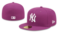 New York Yankees 59FIFTY Fitted Hat with White Logo – Purple — view 1