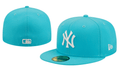 New York Yankees 59FIFTY Fitted Hat with White Logo – Aqua Blue — view 1