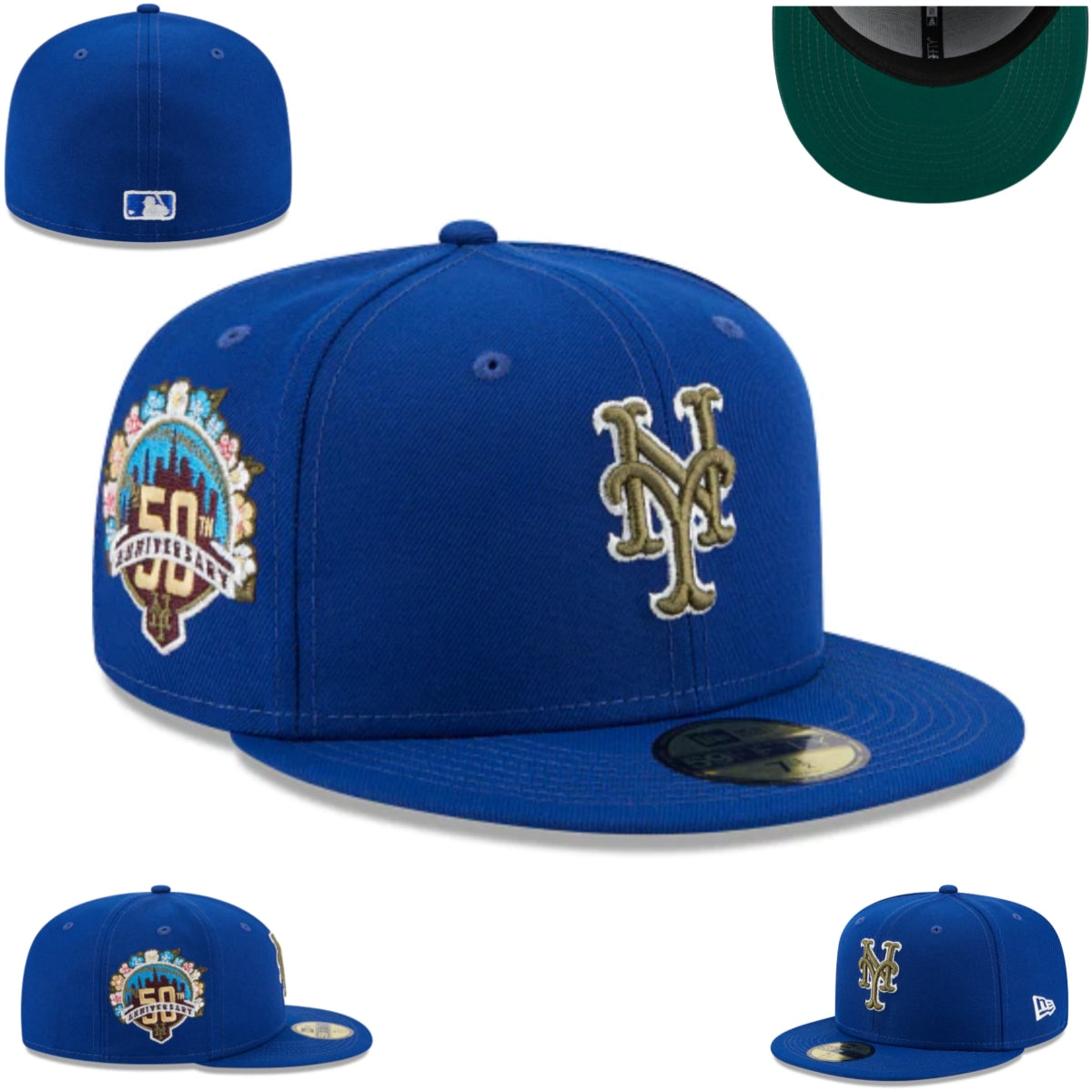 New York Mets 50th Anniversary Royal Blue 59FIFTY Fitted Hat — view 1
