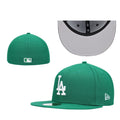 Los Angeles Dodgers Green Fitted Cap with White Logo Embroidery — view 1