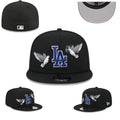 Los Angeles Dodgers Black Fitted Hat with Embroidered Birds and Blue LA Logo — view 1