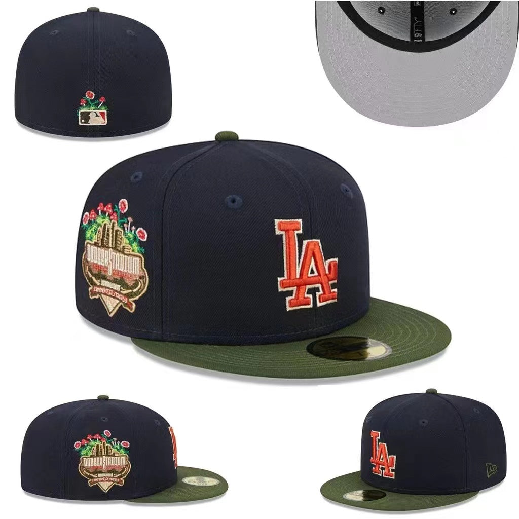 Los Angeles Dodgers Royal Blue Fitted Cap with Classic “D” and “LA” Logo — view 1