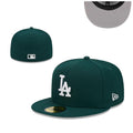 Los Angeles Dodgers Forest Green Fitted Cap with White Logo — view 1