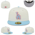 Los Angeles Dodgers Off-White and Sky Blue Brim Baseball Cap — view 1