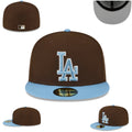 Los Angeles Dodgers Brown and Sky Blue Brim Baseball Cap — view 1