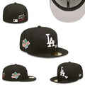 Los Angeles Dodgers Black Fitted Hat with 1959 World Series Patch and “Love & Hustle” Embroidery — view 1