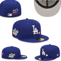 Los Angeles Dodgers Royal Blue Fitted Hat with 1959 World Series Patch and “Love & Hustle” Embroidery — view 1