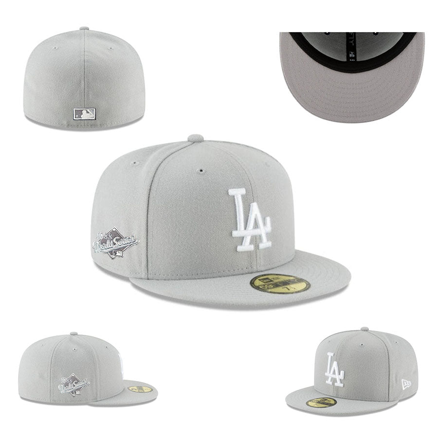 Los Angeles Dodgers Gray Fitted Hat with 1959 World Series Side Patch — view 1