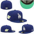 Los Angeles Dodgers Royal Blue Fitted Hat with 1988 World Series Patch and Mint Green Undervisor — view 1