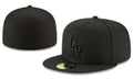 Los Angeles Dodgers Blackout Fitted Hat with Tonal Black Embroidery — view 1