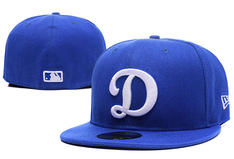 Los Angeles Dodgers Royal Blue Vintage Logo Fitted Hat — view 1