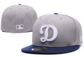 Los Angeles Dodgers Gray and Navy Vintage Logo Fitted Hat — view 1